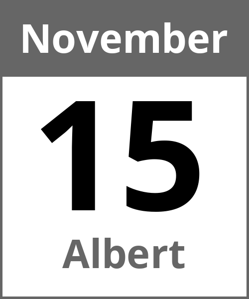 Feiertag Albert November 15.11.