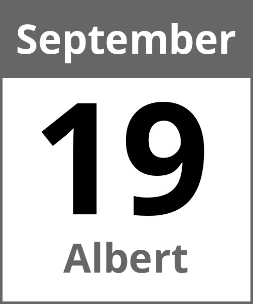 Feiertag Albert September 19.9.