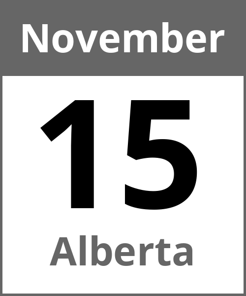 Feiertag Alberta November 15.11.