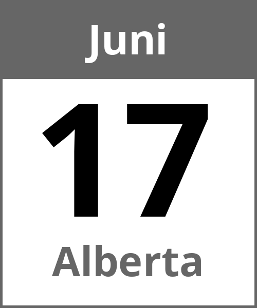 Feiertag Alberta Juni 17.6.