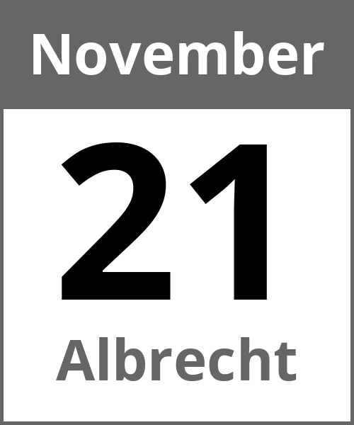 Feiertag Albrecht November 21.11.