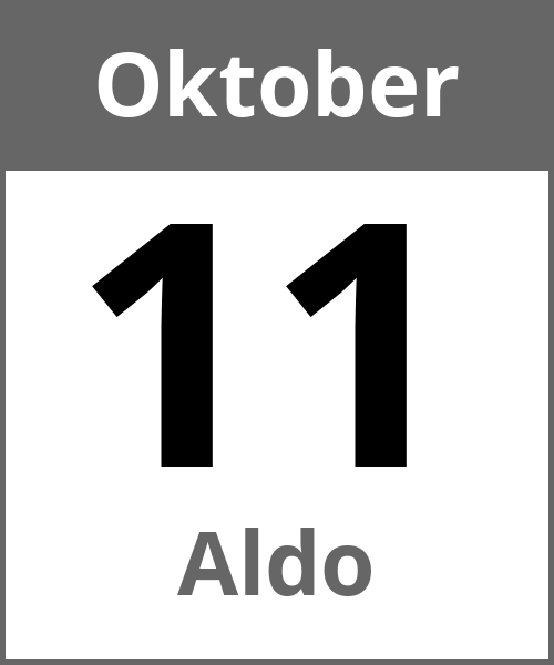 Feiertag Aldo Oktober 11.10.