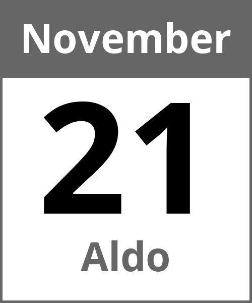 Feiertag Aldo November 21.11.