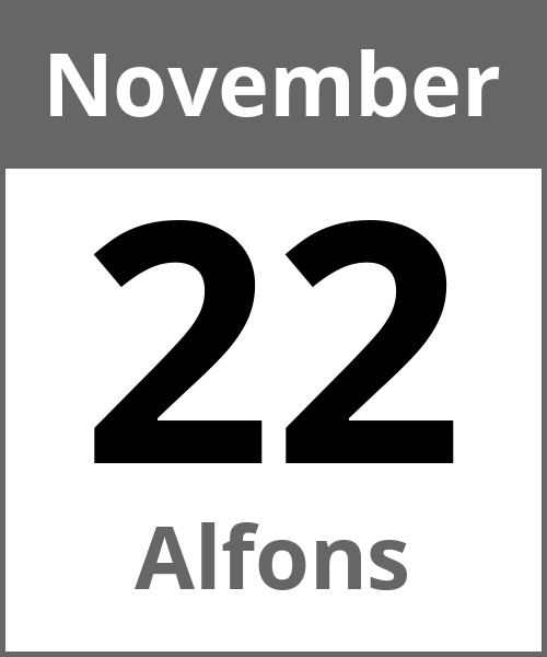 Feiertag Alfons November 22.11.