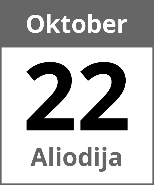 Feiertag Aliodija Oktober 22.10.