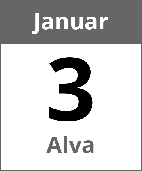 Feiertag Alva Januar 3.1.