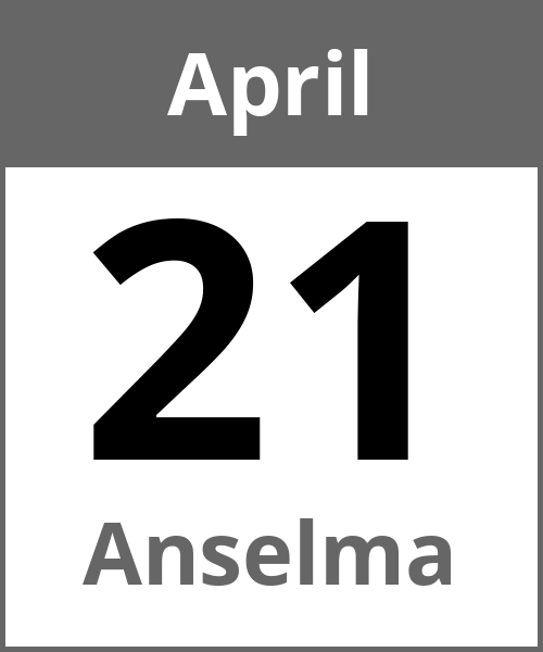 Feiertag Anselma April 21.4.