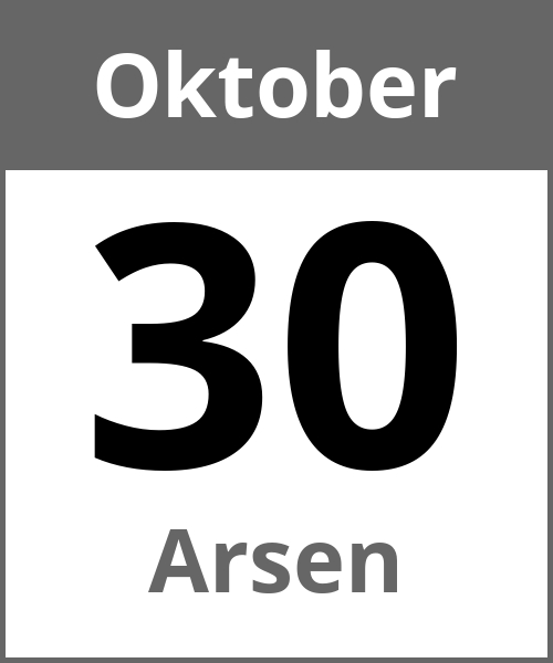 Feiertag Arsen Oktober 30.10.