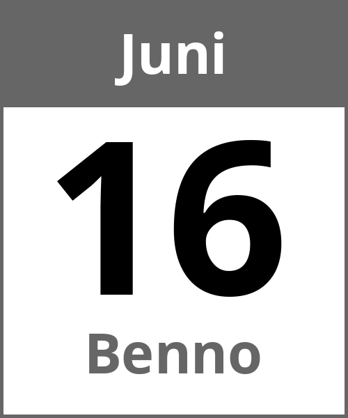 Feiertag Benno Juni 16.6.