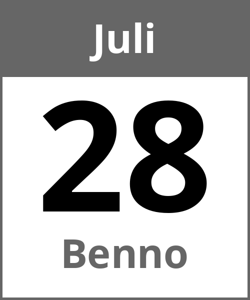 Feiertag Benno Juli 28.7.