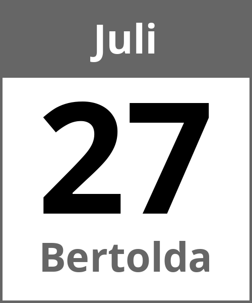 Feiertag Bertolda Juli 27.7.