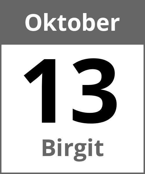 Feiertag Birgit Oktober 13.10.