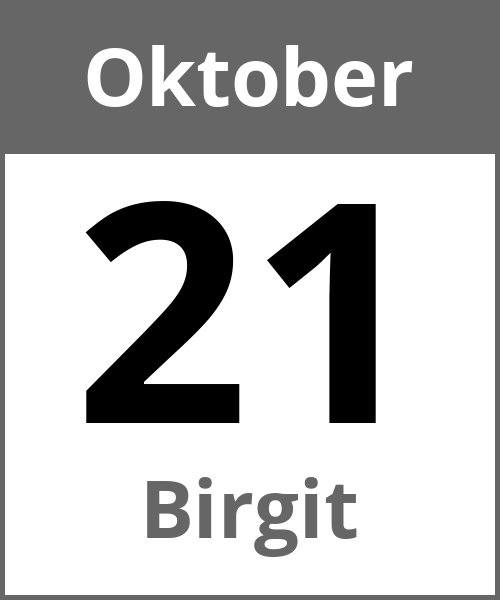 Feiertag Birgit Oktober 21.10.