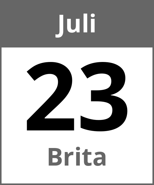 Feiertag Brita Juli 23.7.