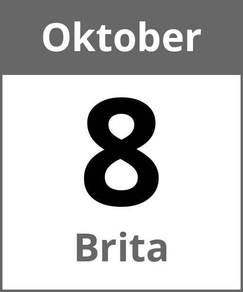 Feiertag Brita Oktober 8.10.