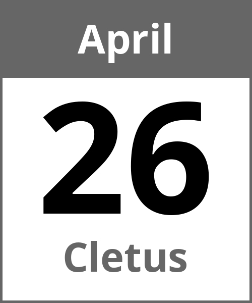 Feiertag Cletus April 26.4.