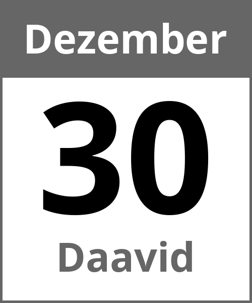 Feiertag Daavid Dezember 30.12.