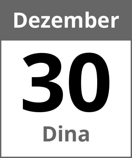 Feiertag Dina Dezember 30.12.