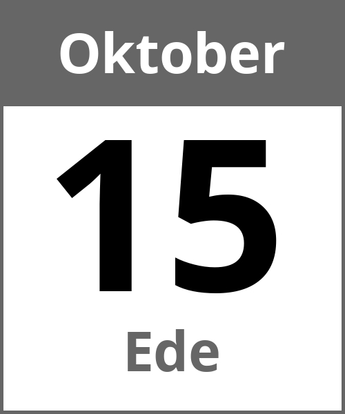 Feiertag Ede Oktober 15.10.