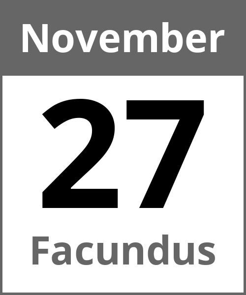 Feiertag Facundus November 27.11.