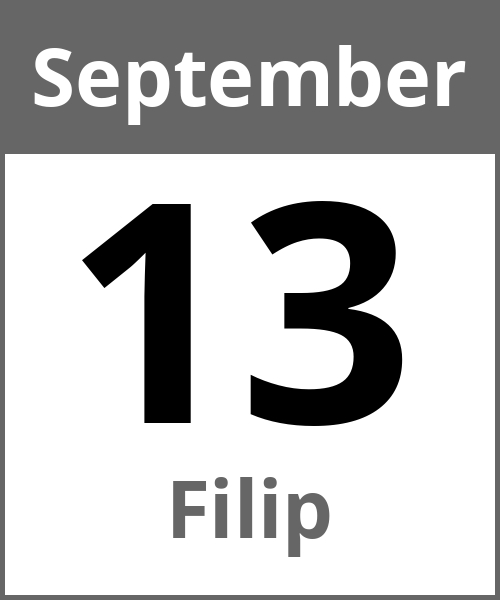 Feiertag Filip September 13.9.