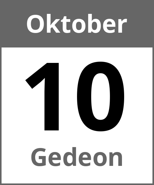 Feiertag Gedeon Oktober 10.10.