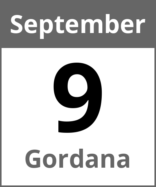 Feiertag Gordana September 9.9.