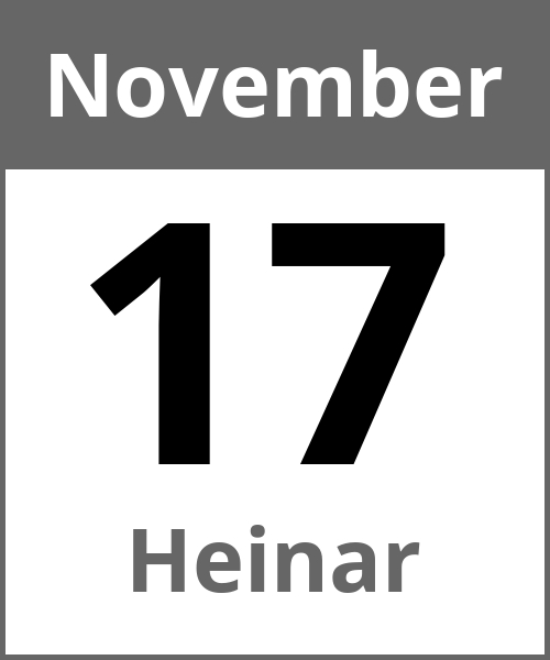 Feiertag Heinar November 17.11.