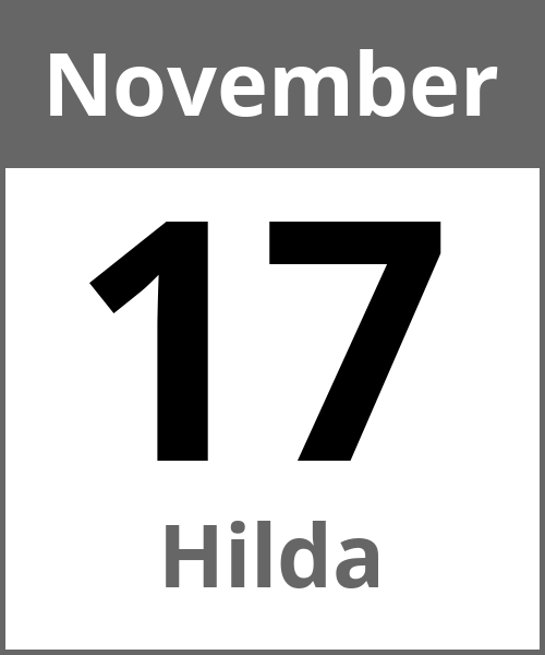 Feiertag Hilda November 17.11.