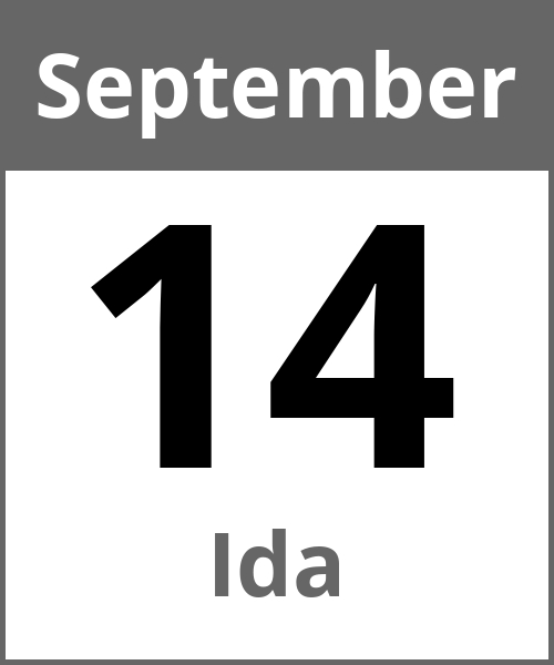 Feiertag Ida September 14.9.