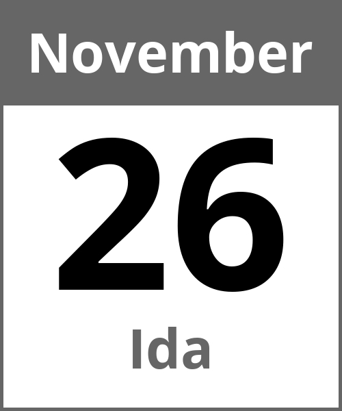 Feiertag Ida November 26.11.