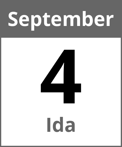 Feiertag Ida September 4.9.