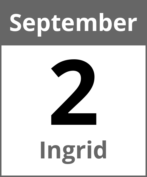 Feiertag Ingrid September 2.9.