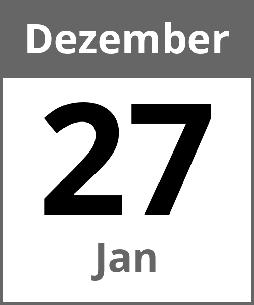 Feiertag Jan Dezember 27.12.