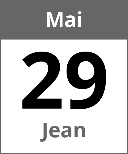 Feiertag Jean Mai 29.5.