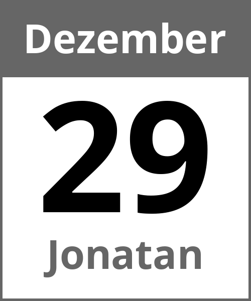 Feiertag Jonatan Dezember 29.12.