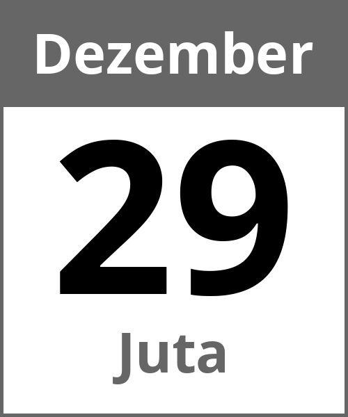 Feiertag Juta Dezember 29.12.