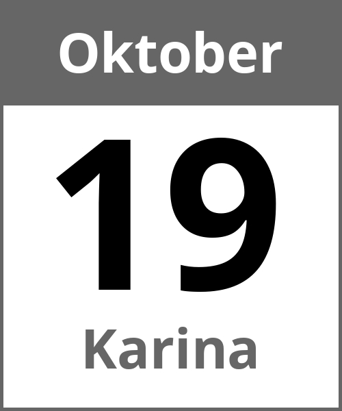 Feiertag Karina Oktober 19.10.