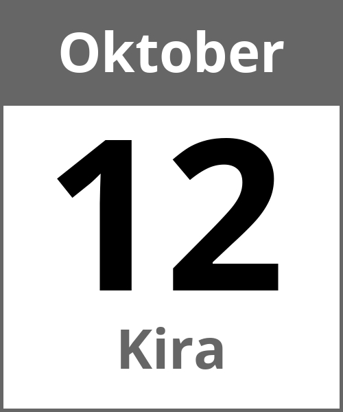 Feiertag Kira Oktober 12.10.