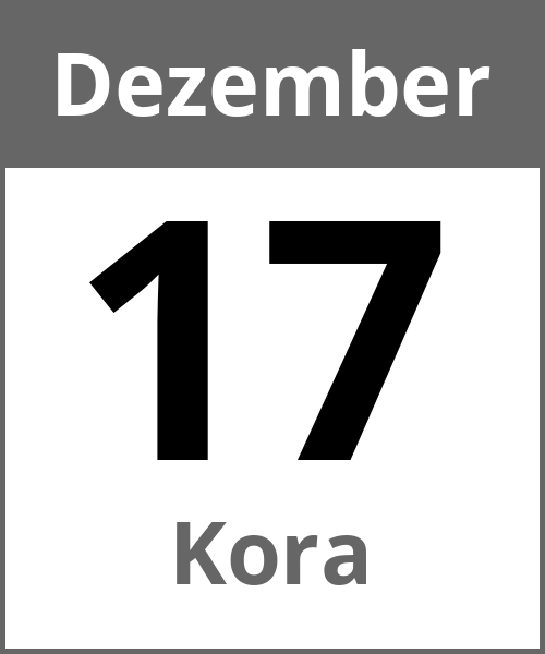 Feiertag Kora Dezember 17.12.