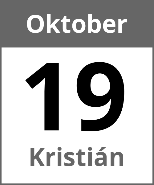 Feiertag Kristián Oktober 19.10.