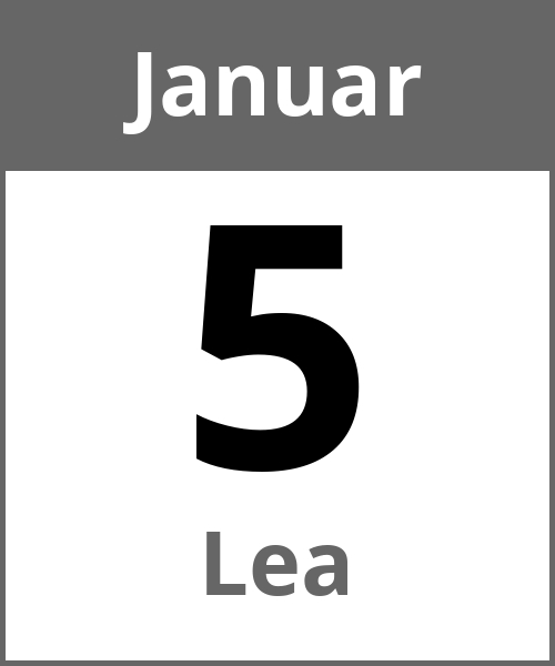 Feiertag Lea Januar 5.1.