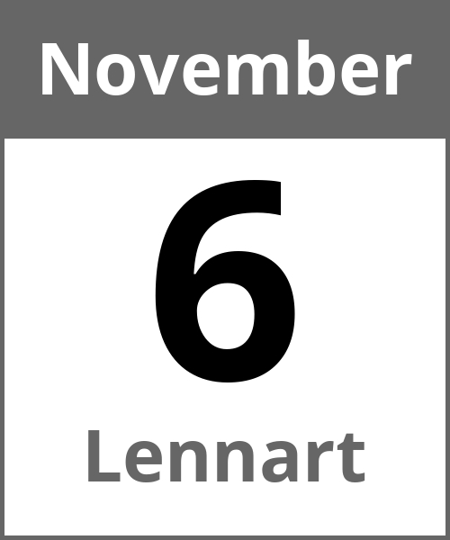 Feiertag Lennart November 6.11.