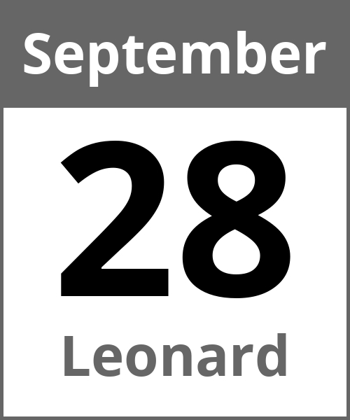 Feiertag Leonard September 28.9.