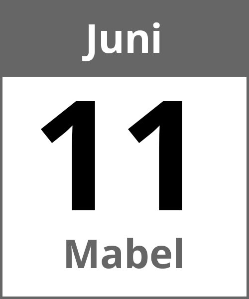 Feiertag Mabel Juni 11.6.