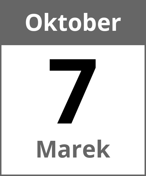 Feiertag Marek Oktober 7.10.