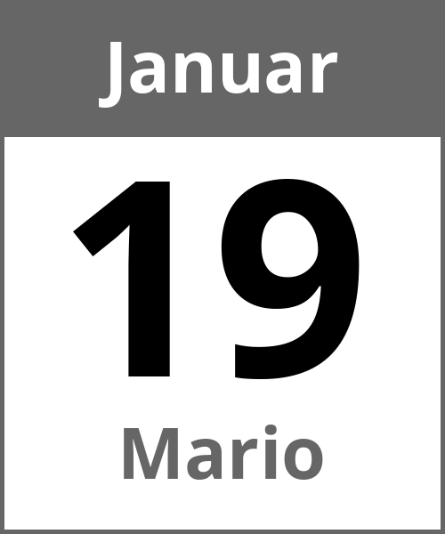 Feiertag Mario Januar 19.1.