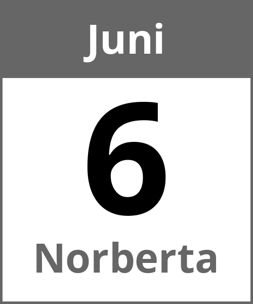 Feiertag Norberta Juni 6.6.