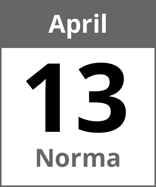 Feiertag Norma April 13.4.