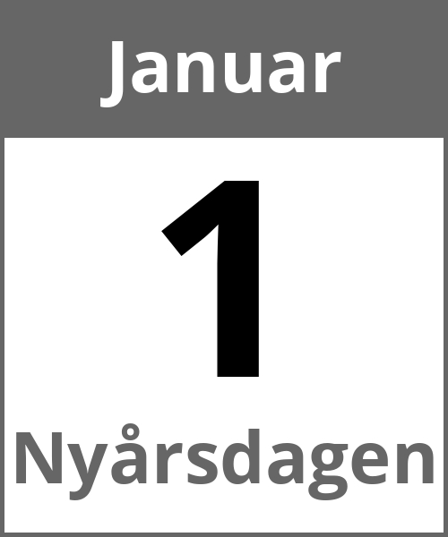 Feiertag Nyårsdagen Januar 1.1.